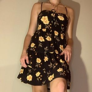 Black and yellow floral dress
